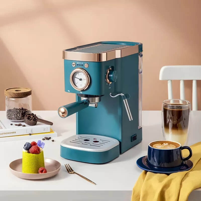 Compact Italian Espresso Coffee Maker - Stainless Steel